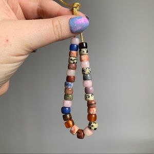 Natural Stone Pony Bead Bracelet